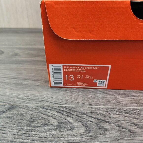 Nike Vapor Edge Speed 360 2 Size 13 Mens White University Red Football Cleats - Picture 11 of 11